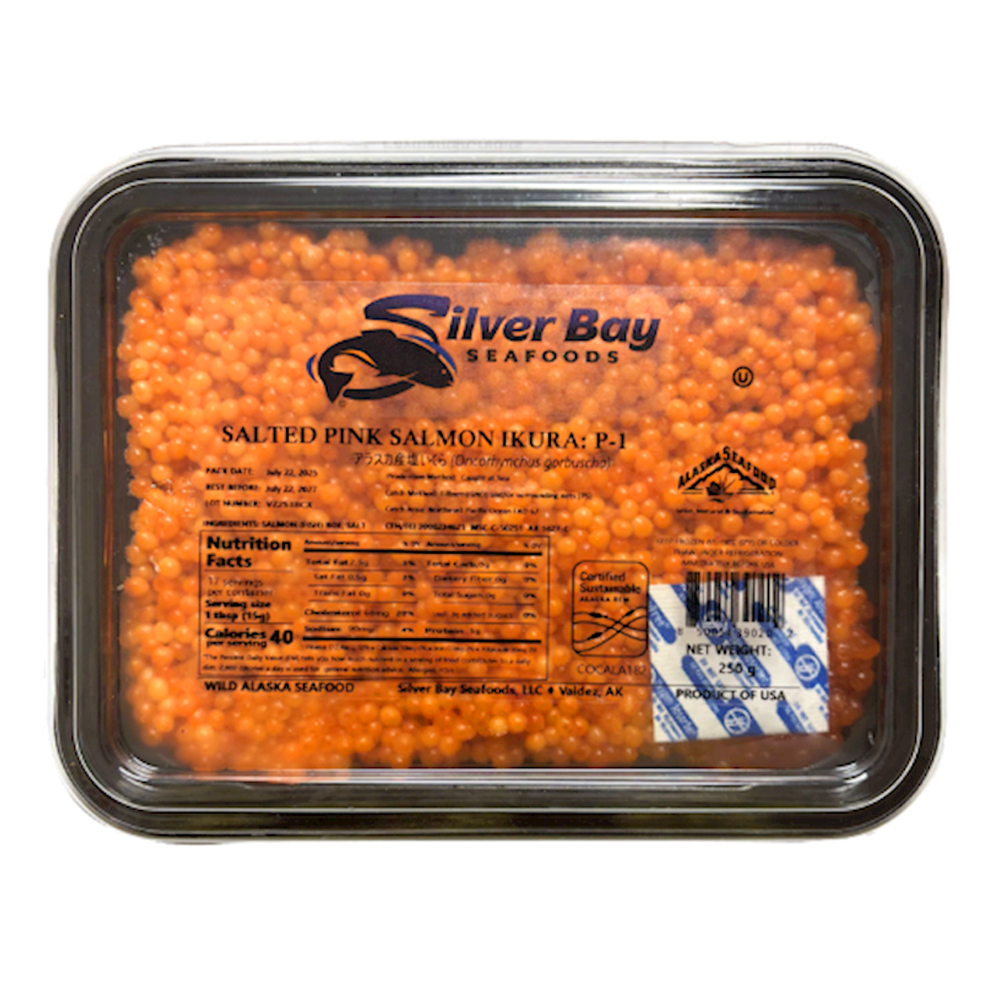 Tray — Red Caviar — (Grade P-1) — PINK SALMON IKURA — 250g (8.8oz)